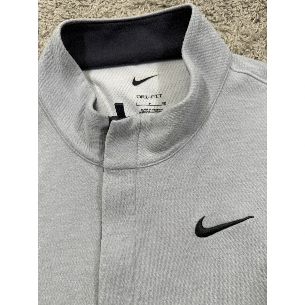 Nike Dri-FIT Golf Pullover Gray Black 1/4 Zip Long‎ Sleeve Men's Athleisure S